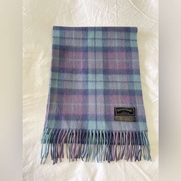 JAMES PRINGLE WEAVERS | Wool Ferguson of Balquidder Tartan Plaid Scarf Pastel - Picture 5 of 5
